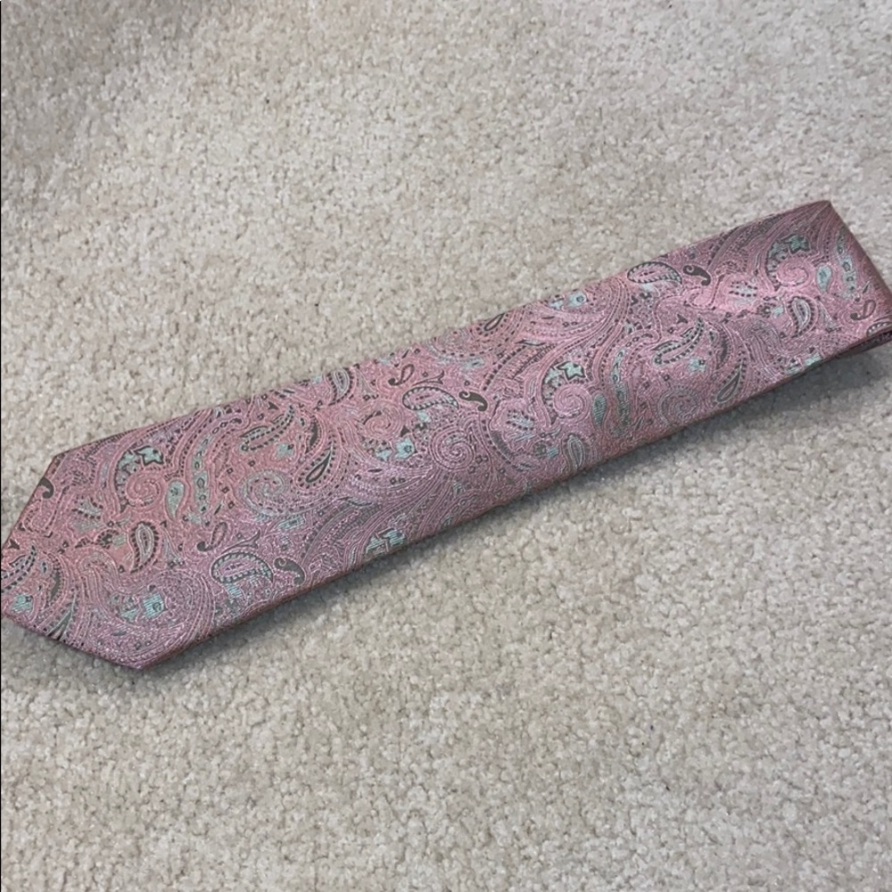 Pink & Green 100% silk necktie